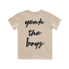 YEAH THE BOYS V2 SMALL PRINT TEE BEIGE